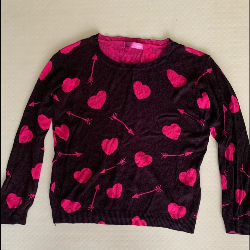 Girls size medium Sweater with hearts
